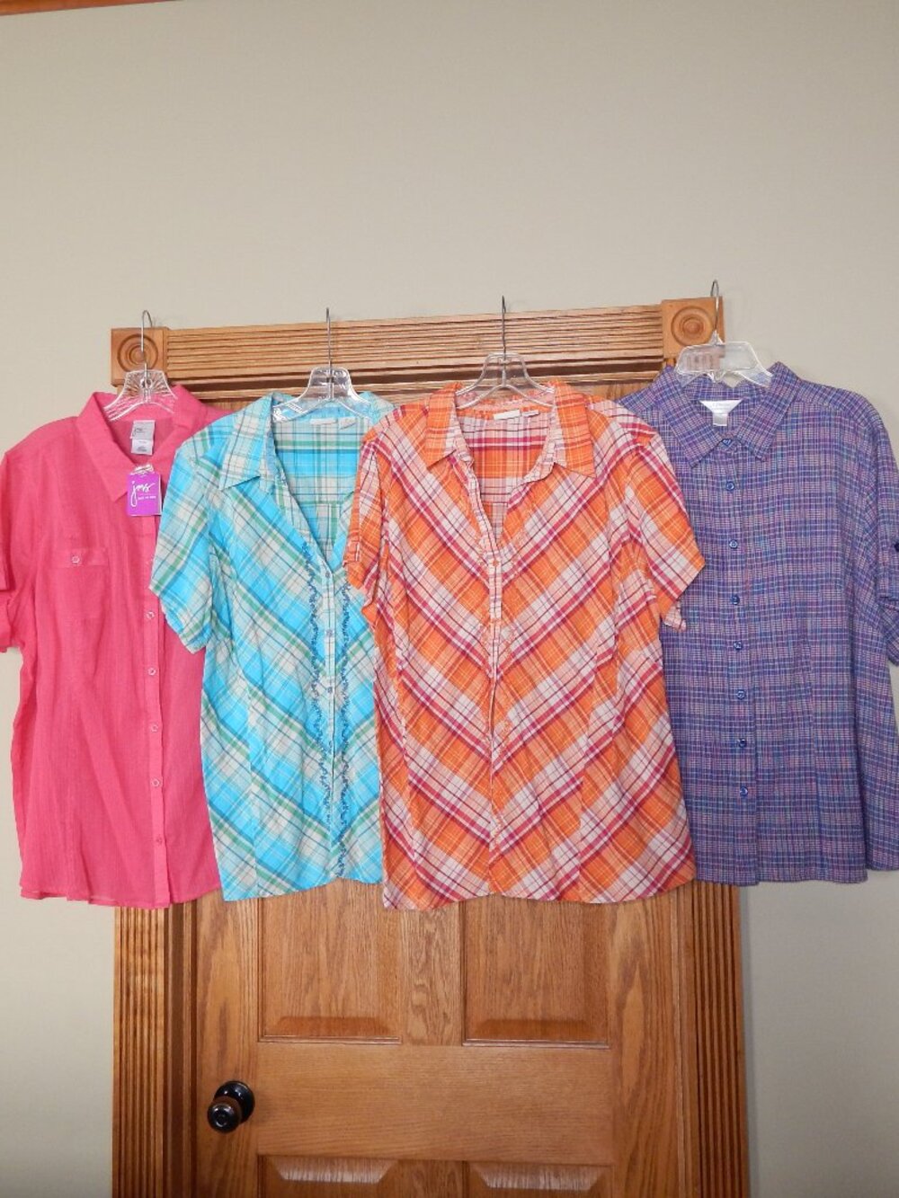 LOT 4 Plus Size Women's Size 2XL Button Down s/s Tops Shirt Blouse CJ Banks +
